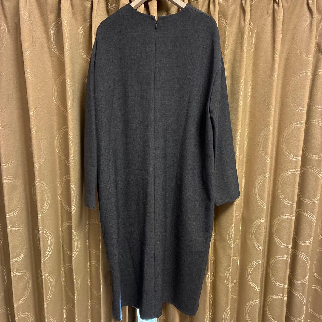 ENFOLD エンフォルド　ダークグレー 長袖ロングワンピース