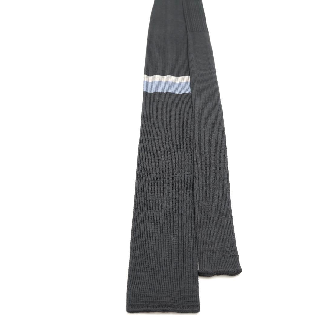 ✨未使用展示品✨　PRADA ニットタイ　ボーダー　ソリッド　ブラック　ネクタイ