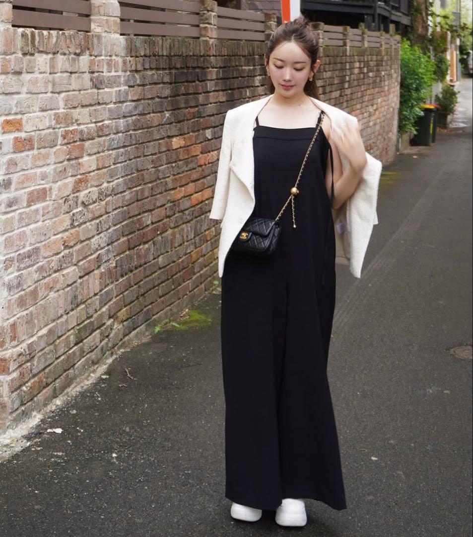 サロペット・オーバーオール・オールインワン crepe all-in-one / black