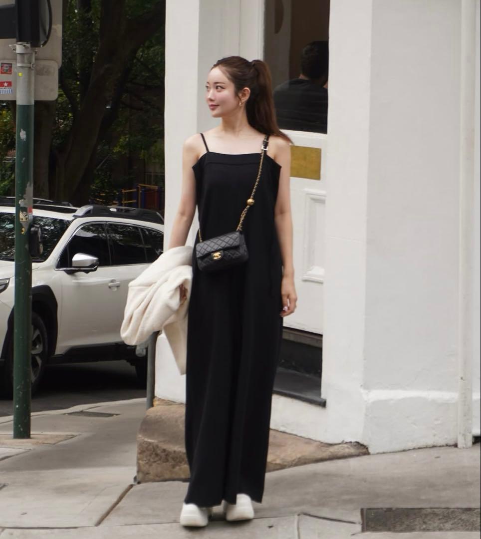 サロペット・オーバーオール・オールインワン crepe all-in-one / black