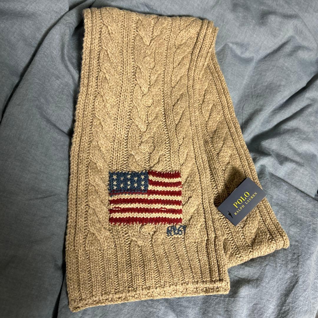 新品　ポロラルフローレン 星条旗マフラー