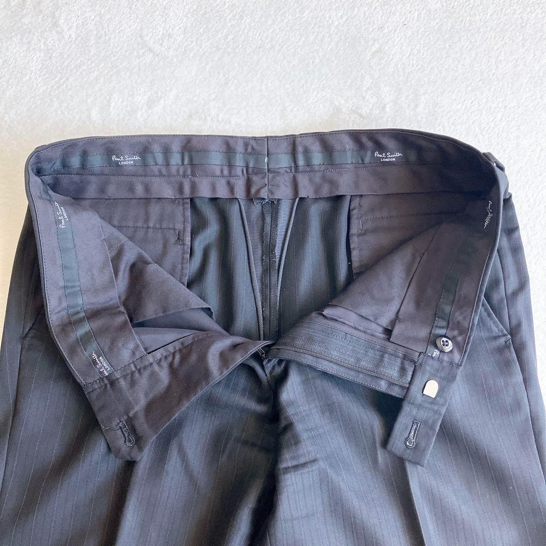 高級 ポールスミス ロロピアーナ ストライプ 黒 セットアップ 裏地 ドット M