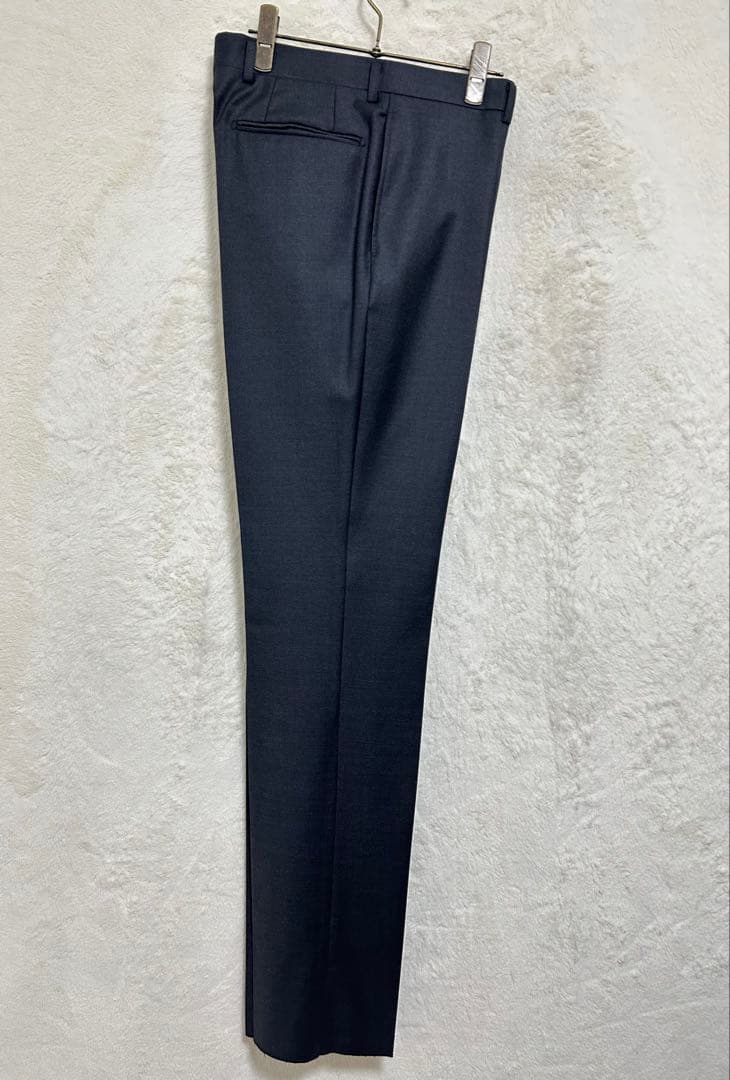 【新品】エルメネジルドゼニア生地 メンズ スーツ A6 L ダークグレー 無地