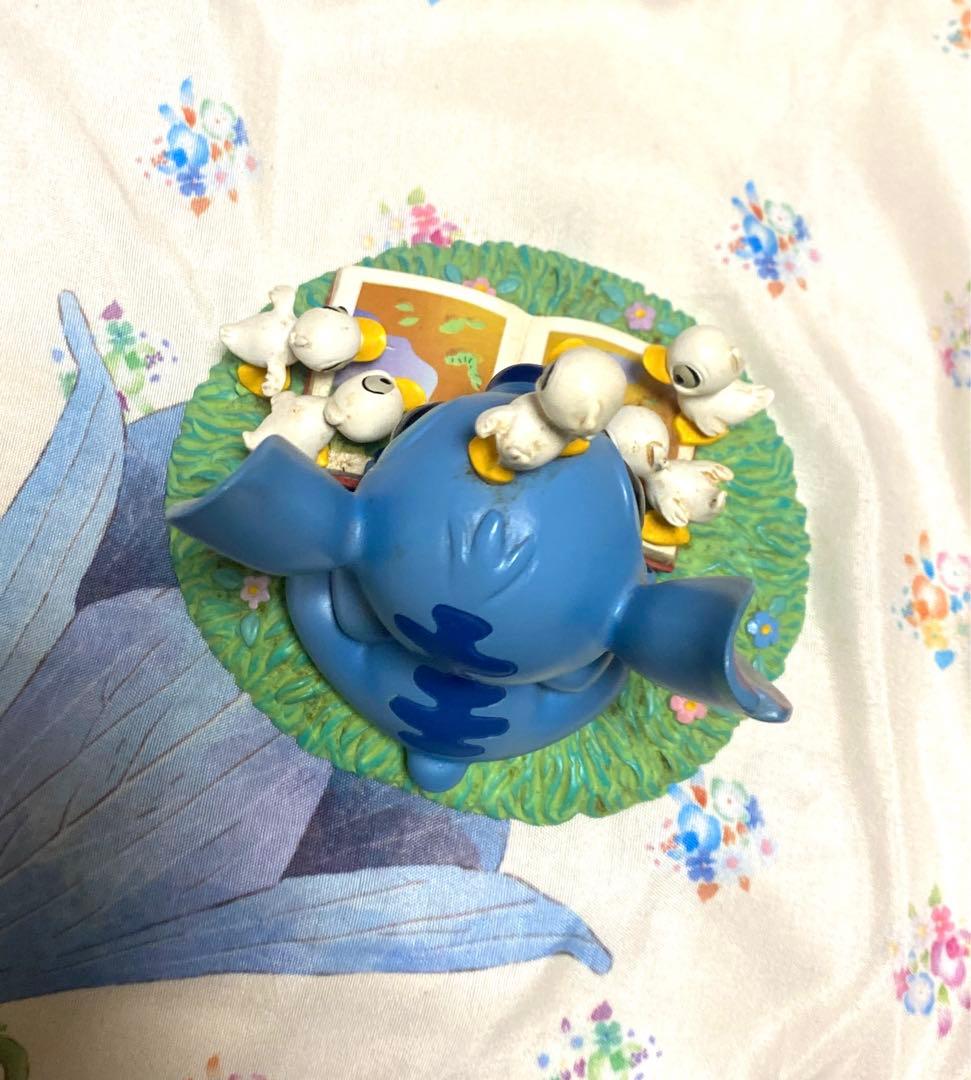 スティッチ アヒル 置物 小物入れ ケース フィギュア ディズニーストア 果物