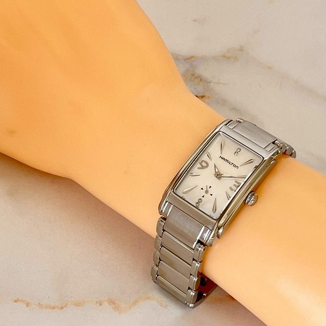 hoo.【稼働品】HAMILTON アードモア 4Pダイヤ シェル文字盤