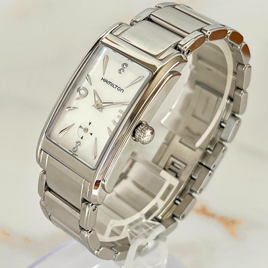 hoo.【稼働品】HAMILTON アードモア 4Pダイヤ シェル文字盤