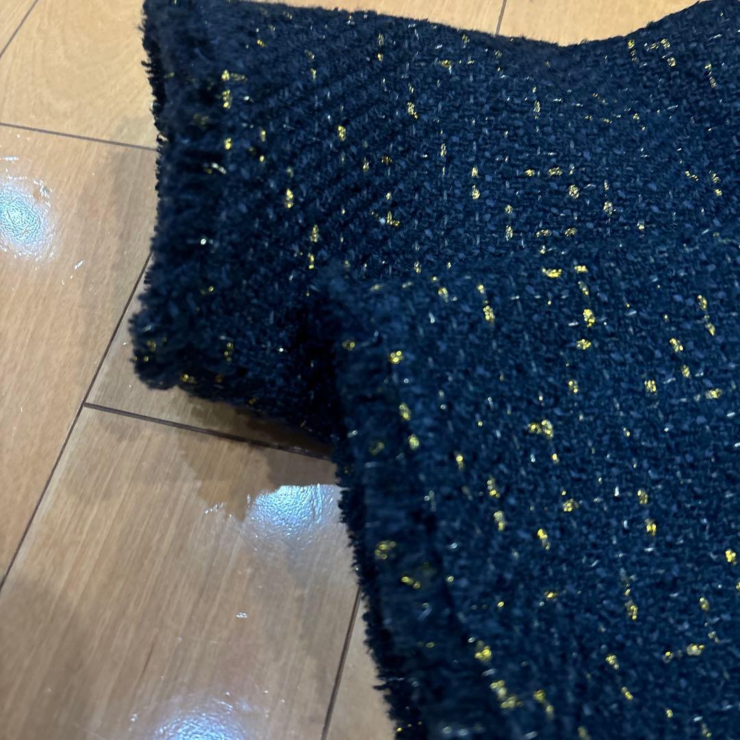 【新品】プラステ　ツイードノーカラージャケット（ラメ糸入り）