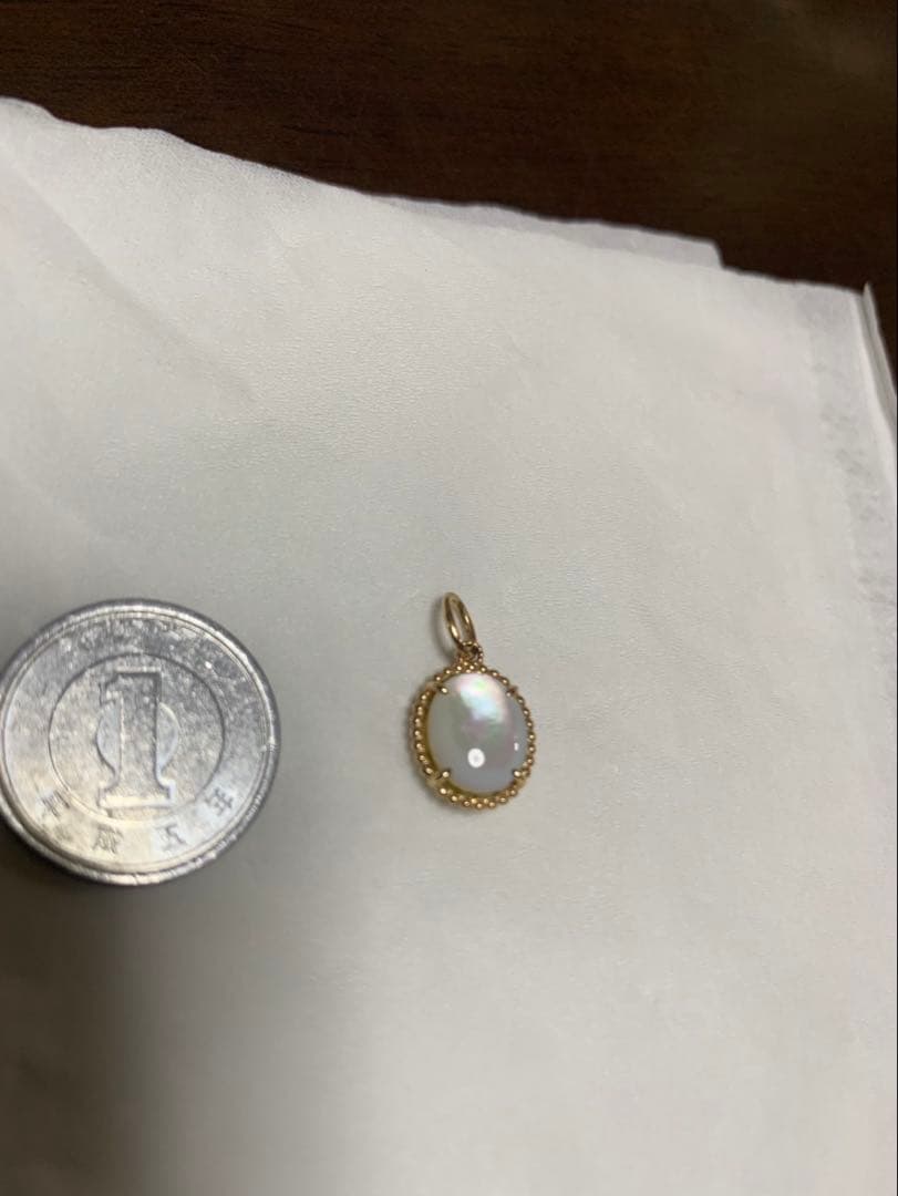 agete　k10/レモンクォーツ×シェルチャーム