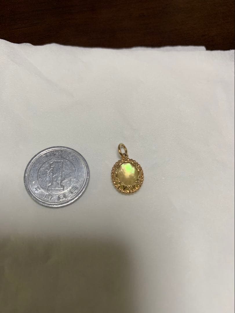 agete　k10/レモンクォーツ×シェルチャーム