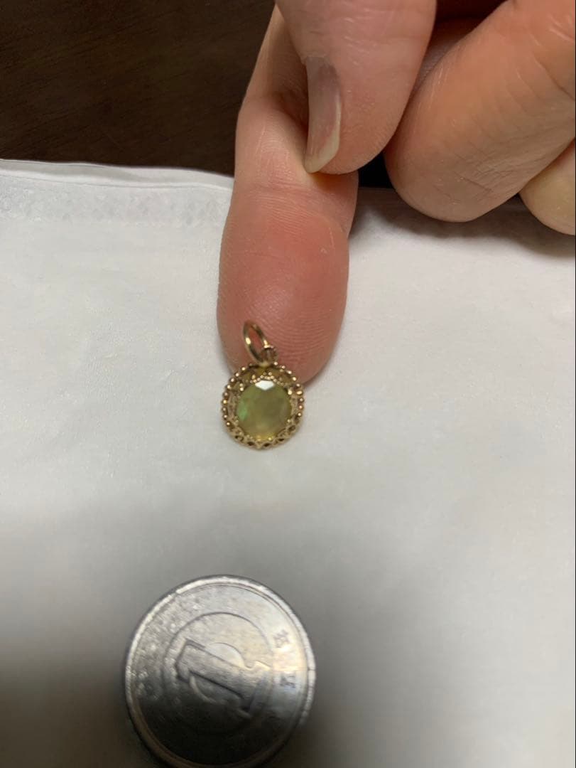 agete　k10/レモンクォーツ×シェルチャーム