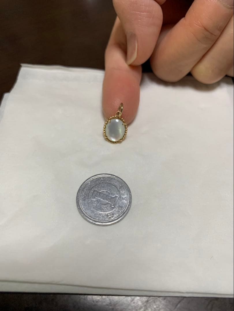 agete　k10/レモンクォーツ×シェルチャーム