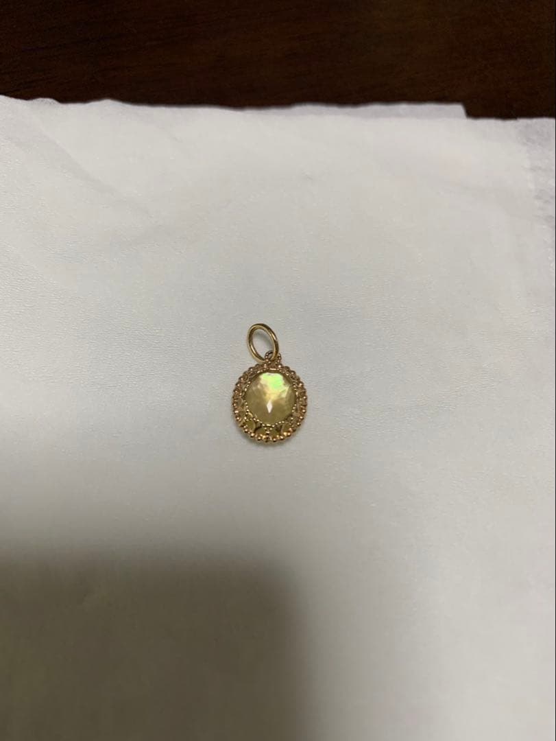 agete　k10/レモンクォーツ×シェルチャーム