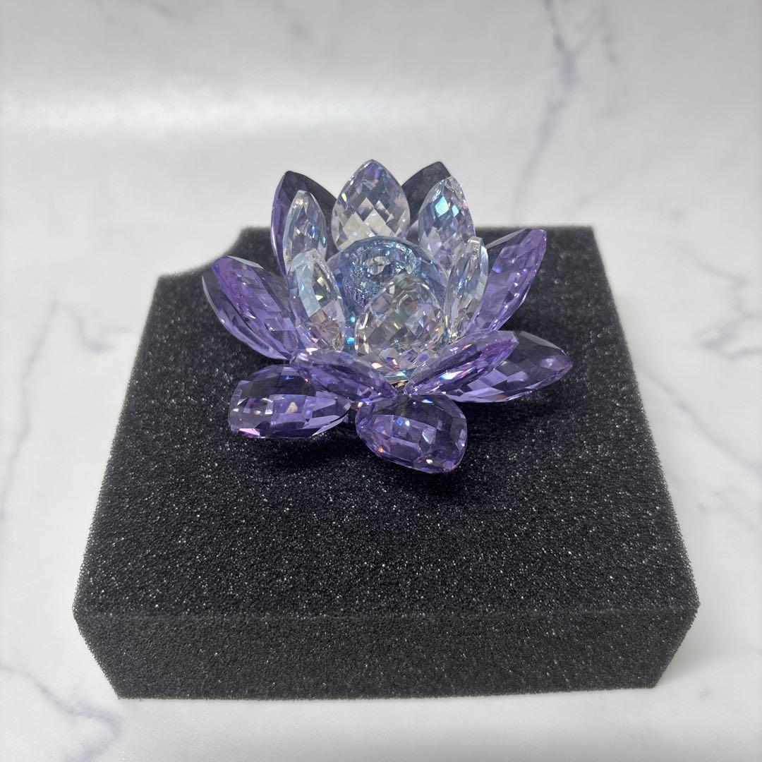 0826 スワロフスキー　睡蓮　キャンドルスタンド　パープル