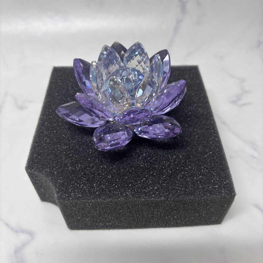 0826 スワロフスキー　睡蓮　キャンドルスタンド　パープル