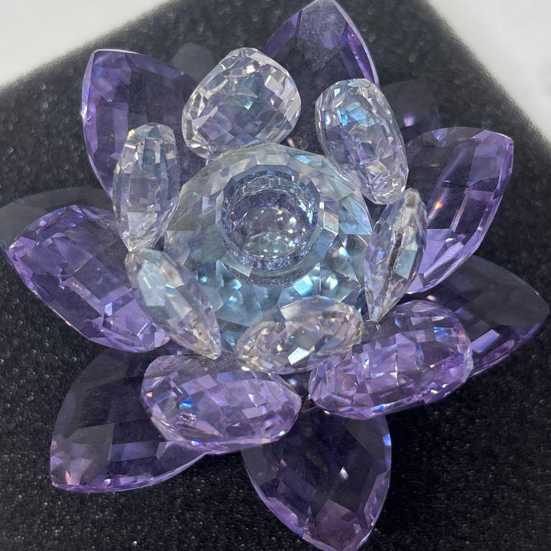 0826 スワロフスキー　睡蓮　キャンドルスタンド　パープル