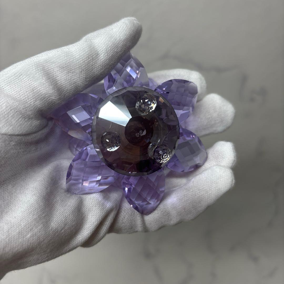 0826 スワロフスキー　睡蓮　キャンドルスタンド　パープル