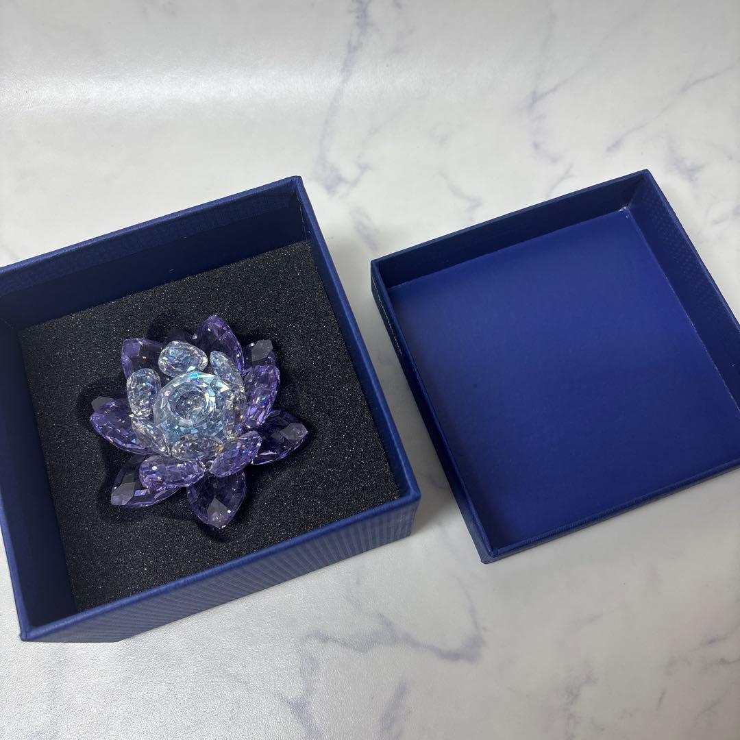 0826 スワロフスキー　睡蓮　キャンドルスタンド　パープル