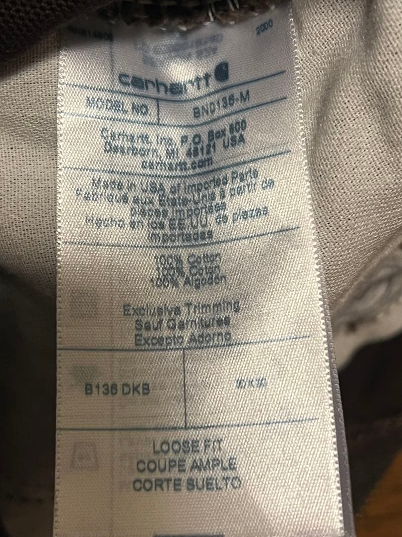 ク*子様 USA製 W30L30 カーハート ダークブラウン B136 ダブルニ