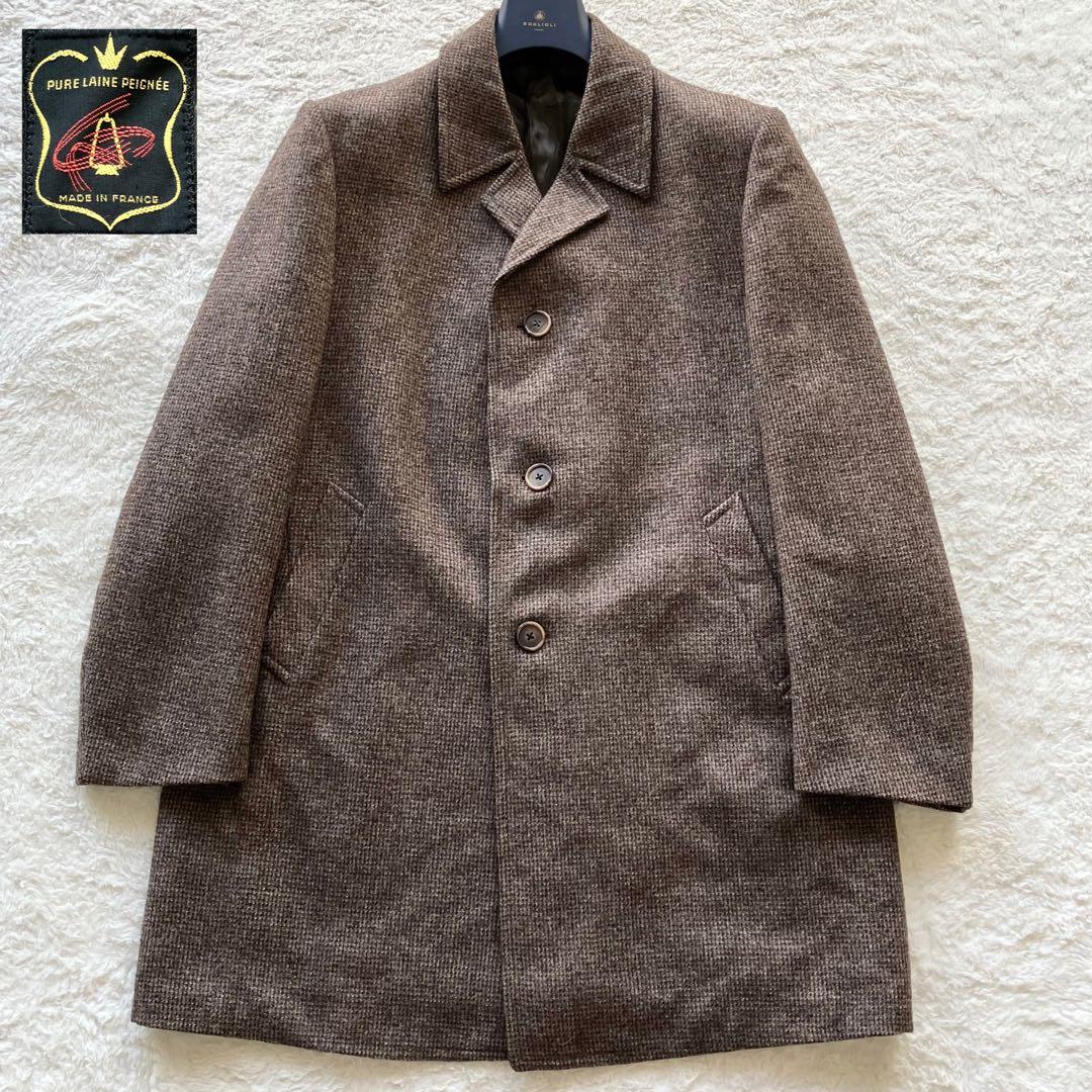 極上の逸品 ヴィンテージ フランス製 ウール ツイード チェスターコート 56
