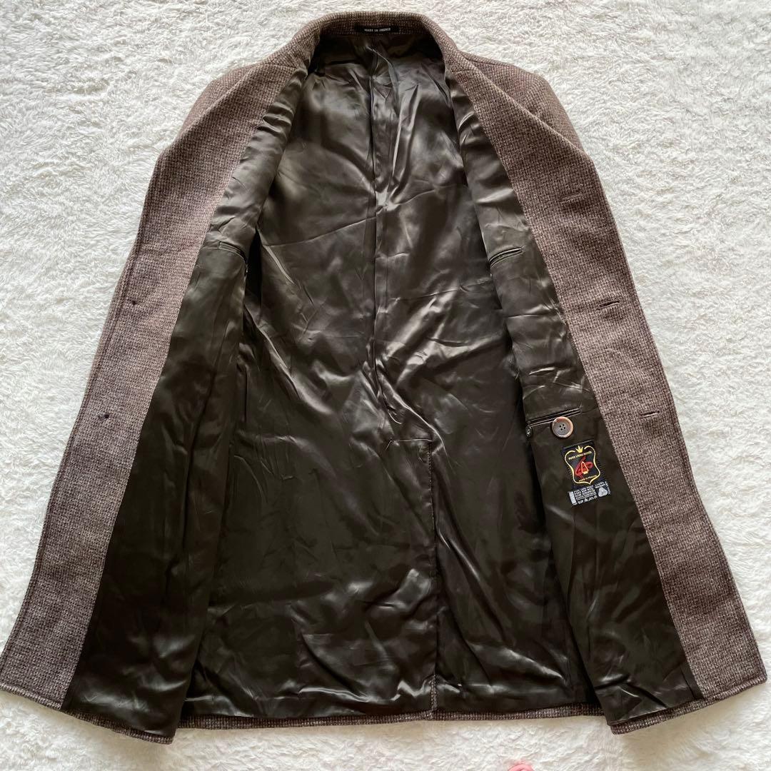 極上の逸品 ヴィンテージ フランス製 ウール ツイード チェスターコート 56