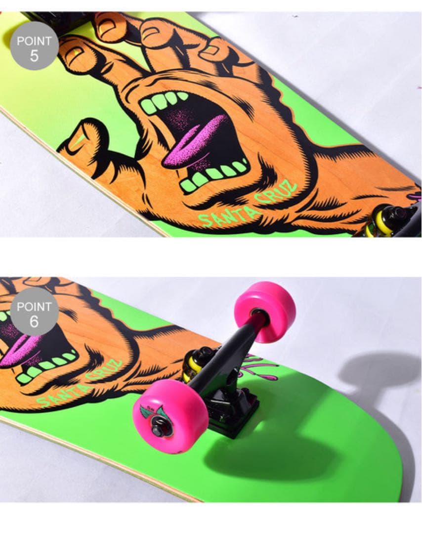 サンタクルーズ スケートボードMISSING HAND SHAPEDクルーザー