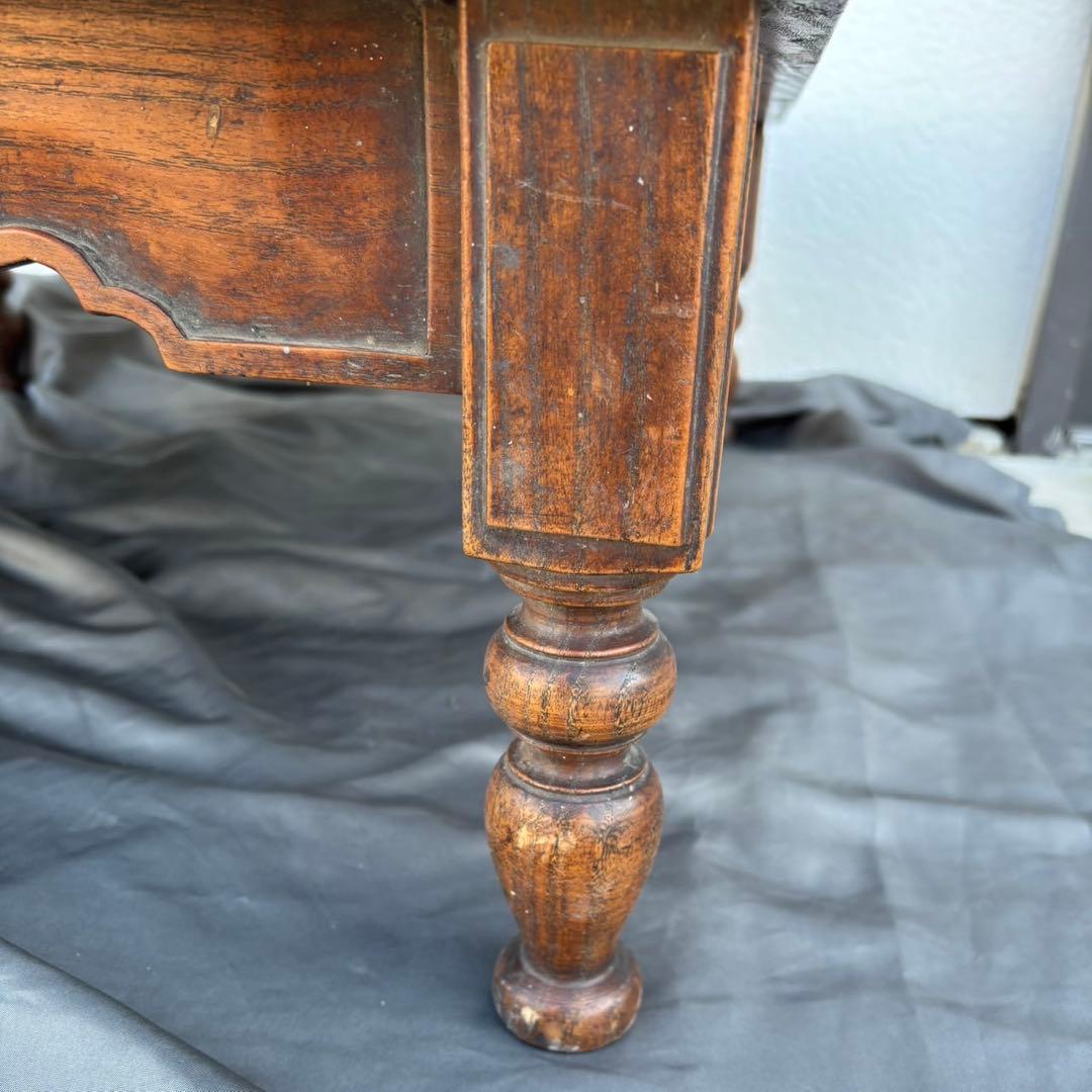 Cy47　和製アンティーク　木製　テーブル　ローテーブル　ろくろ脚　古道具