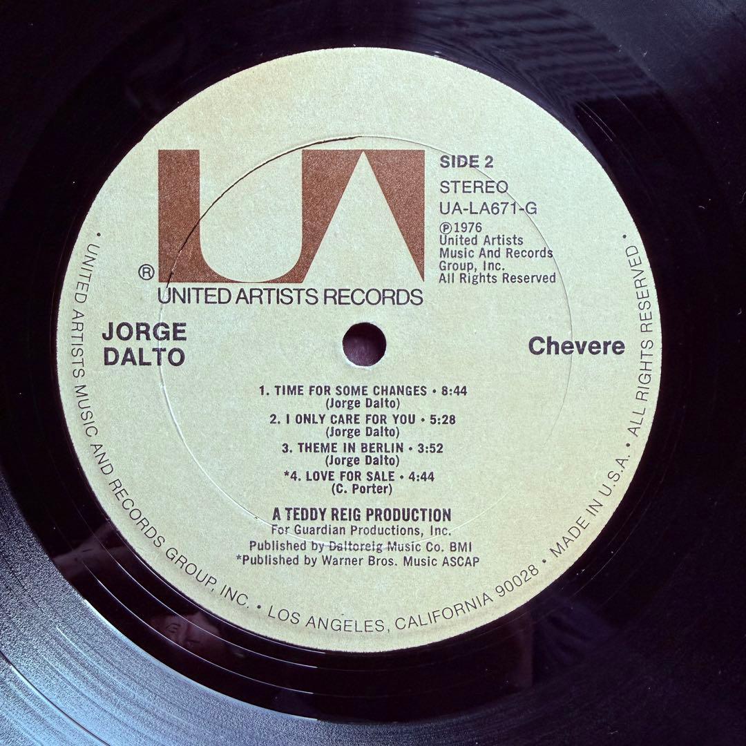 洋楽 Jorge Dalto CHEVERE LP UA-LA671-G 1976