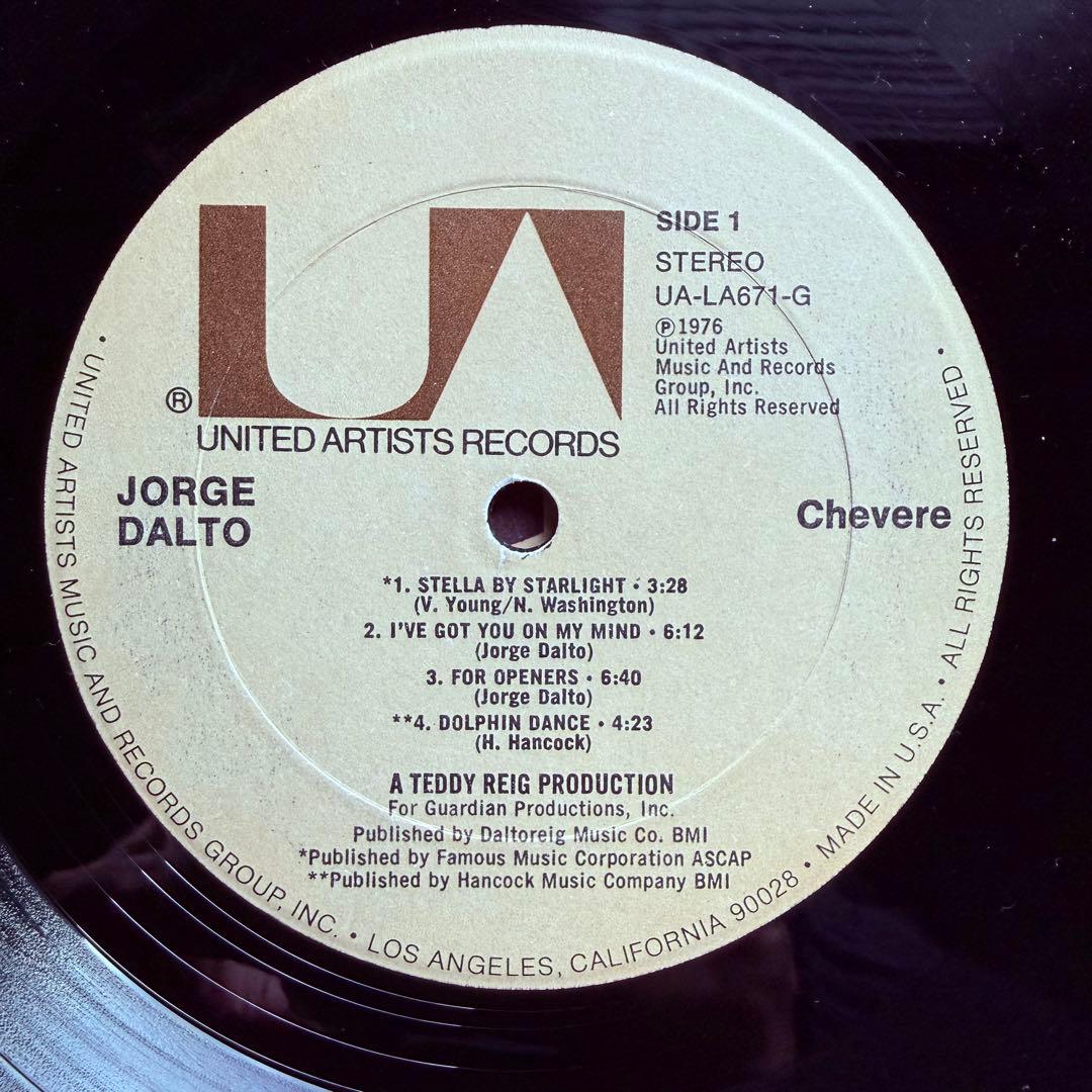 洋楽 Jorge Dalto CHEVERE LP UA-LA671-G 1976