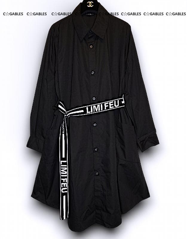 LIMI feu リミフゥ　シャツワンピース　ロゴベルト付き　ヨウジヤマモト