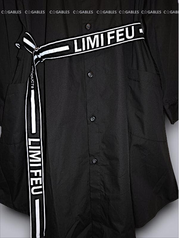 LIMI feu リミフゥ　シャツワンピース　ロゴベルト付き　ヨウジヤマモト