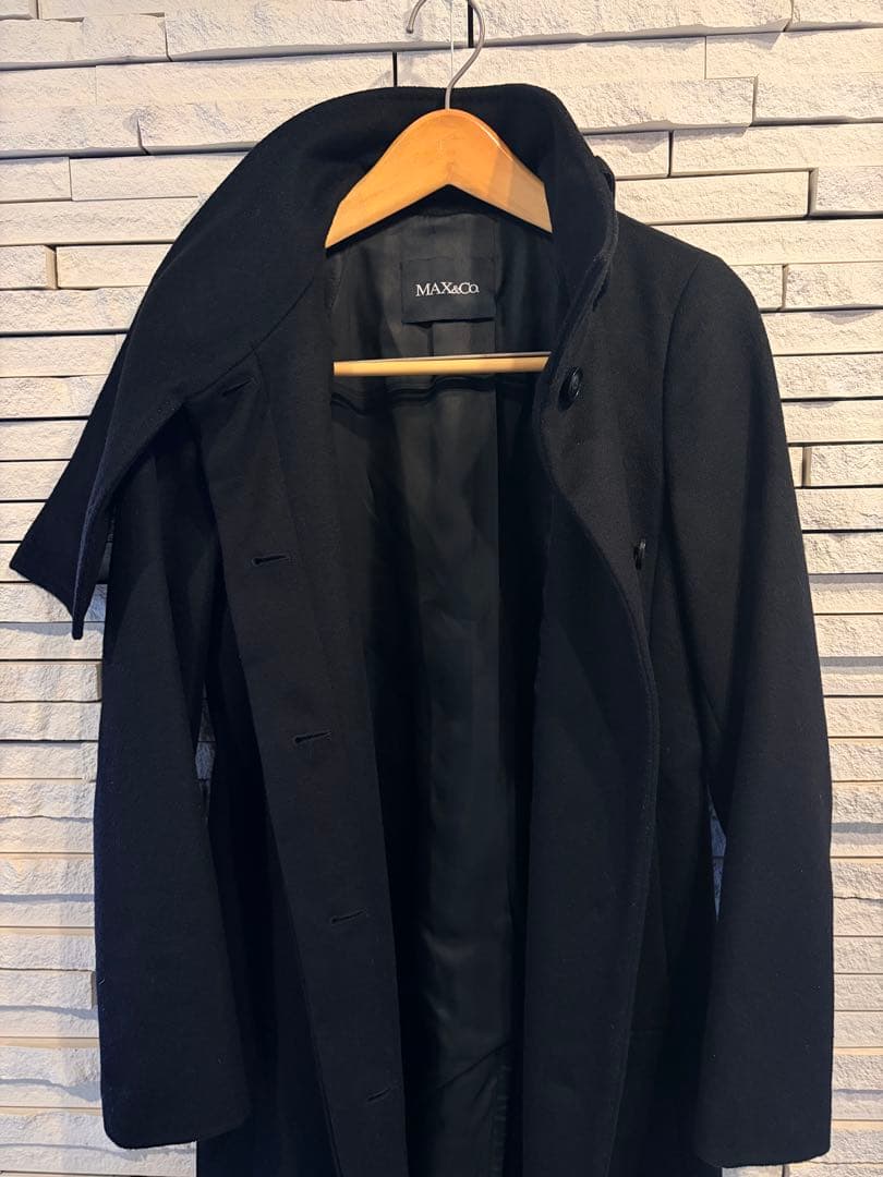 Max&Co マックスマーラ　ロングコート　ブラック　40 L アンゴラ混