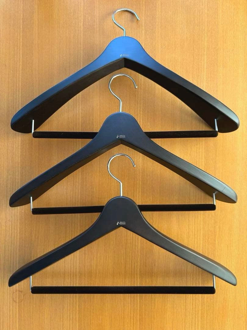 ナカタハンガー　フェルトバー 付　スモークブラウン　3本セット