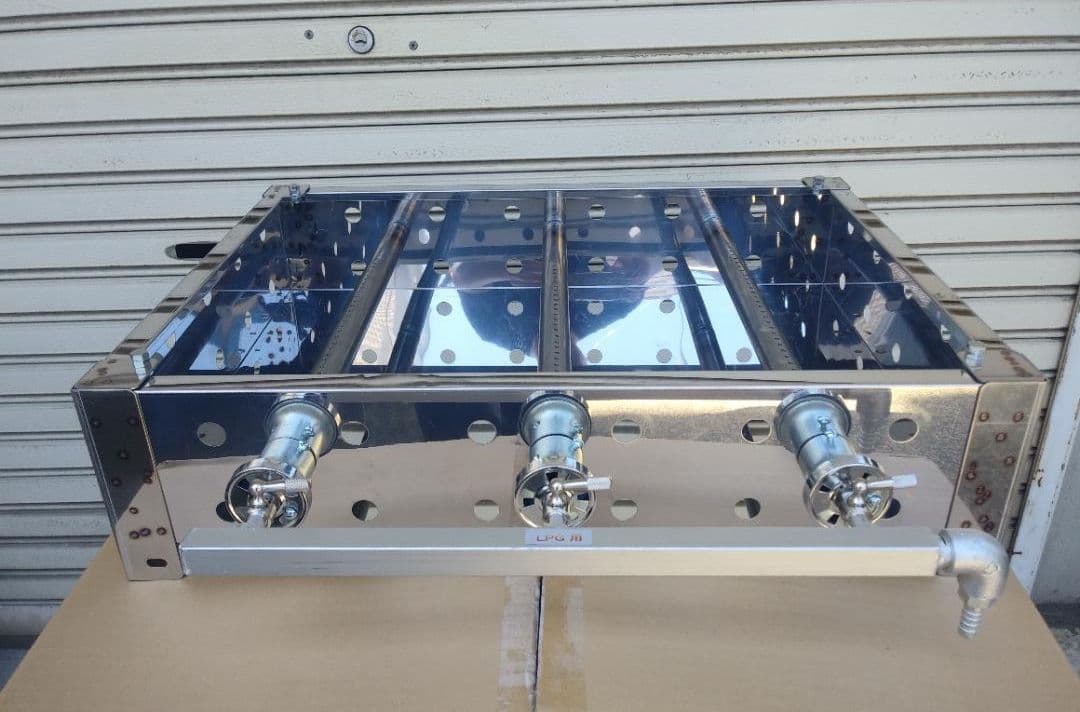 キャンセル品のため 大幅値引き 持ち手付 ６ミリ鉄板 プロパンガス グリラー