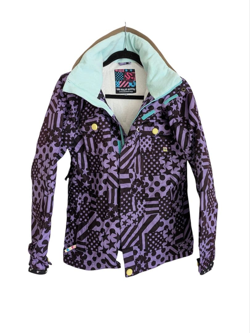 スノボ　ウェア　キッズ　レディース　紫黄色　ヘルメット　ゴーグル　手袋　インナー