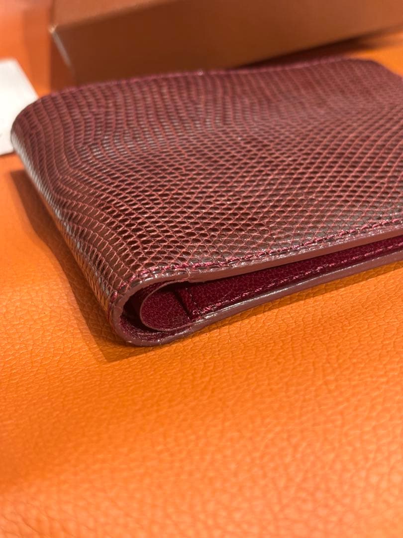 Camille Fournet バーガンディ 二つ折り財布　カミーユフォルネ