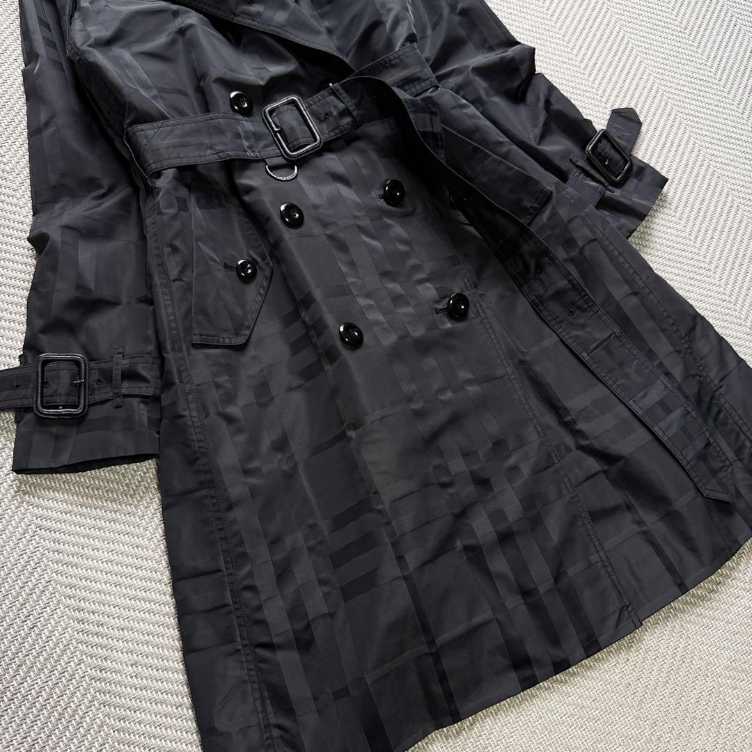 極美品　バーバリー　シャドウチェック　キルティングライナー　トレンチコート　40