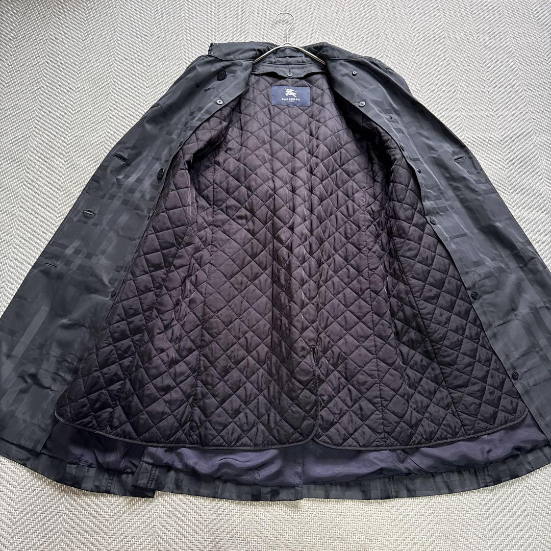 極美品　バーバリー　シャドウチェック　キルティングライナー　トレンチコート　40