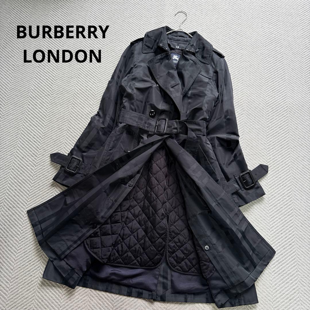 極美品　バーバリー　シャドウチェック　キルティングライナー　トレンチコート　40