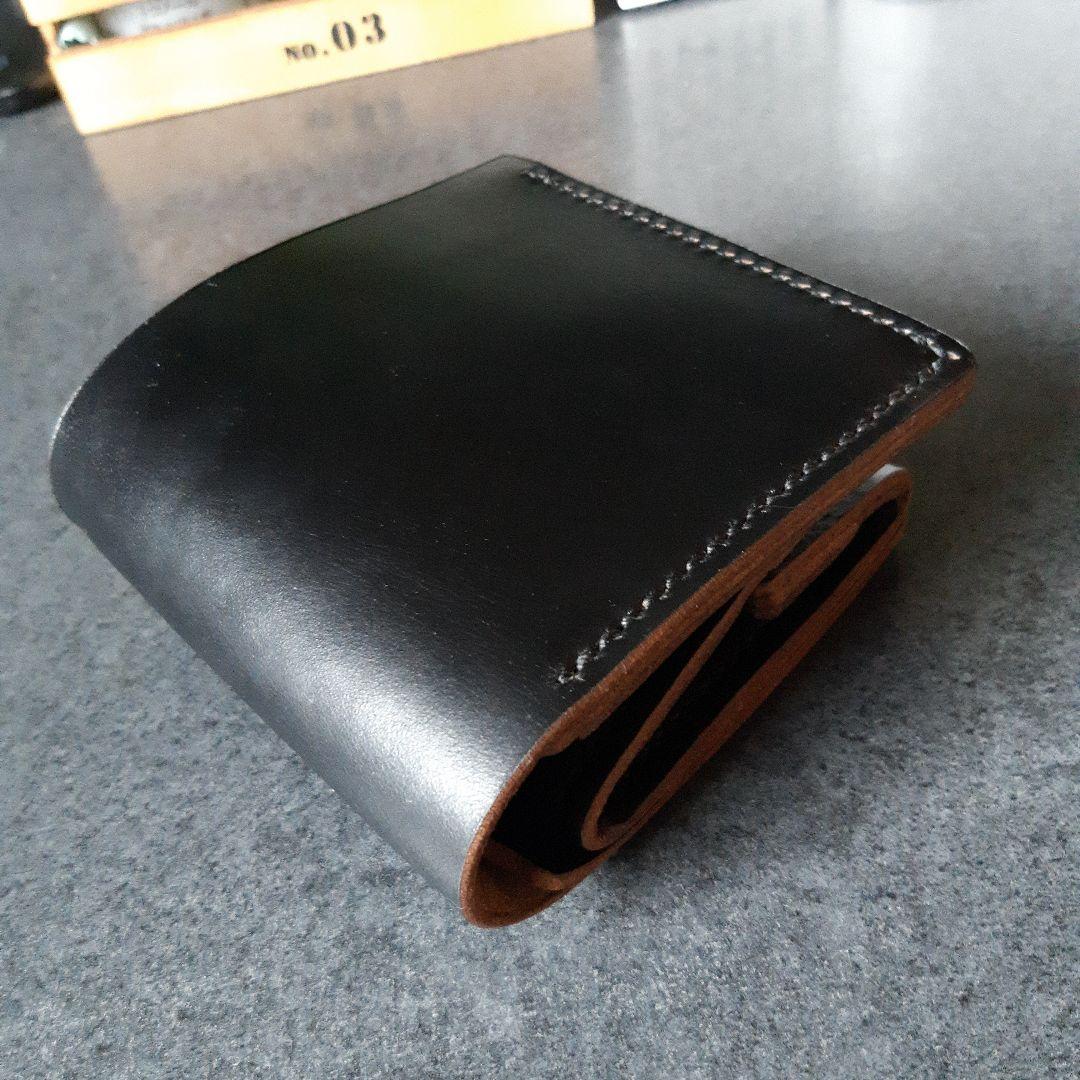 HORWEEN★クロムエクセル　二つ折り財布 オールブラック