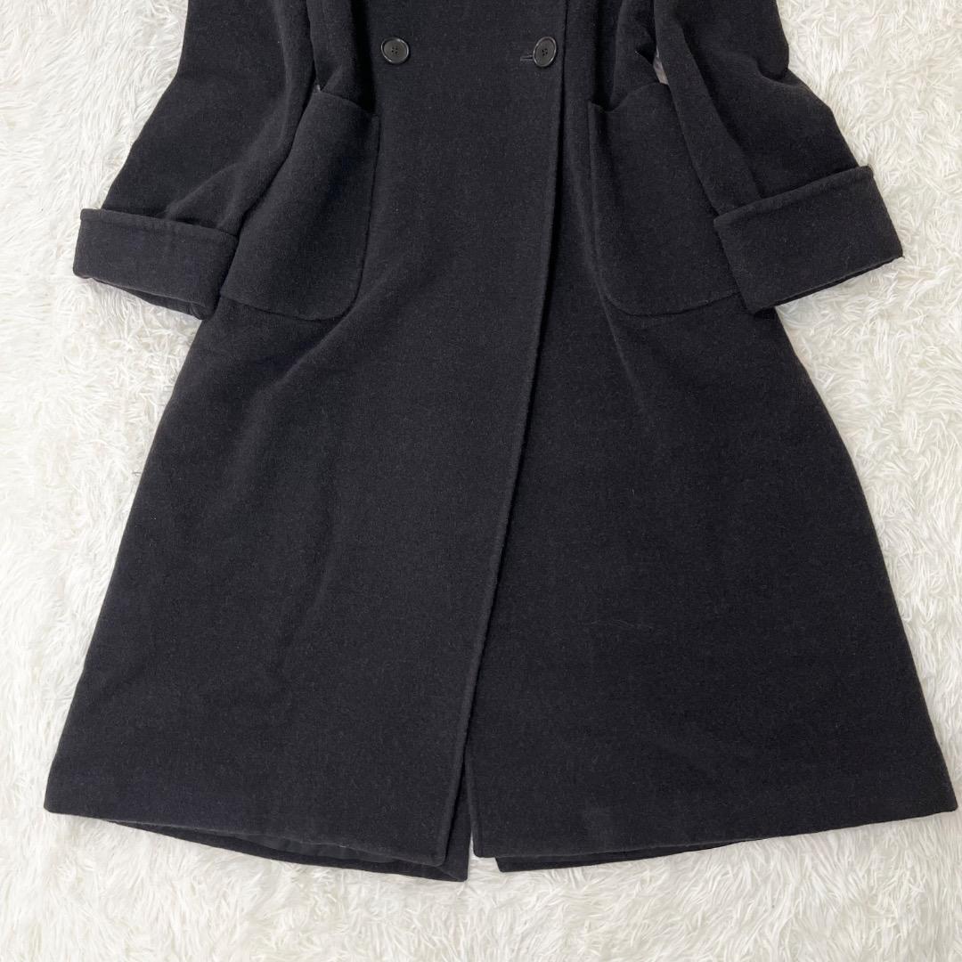 美品✨ ジョルジオアルマーニ ロングチェスターコート レディース 黒 M 38