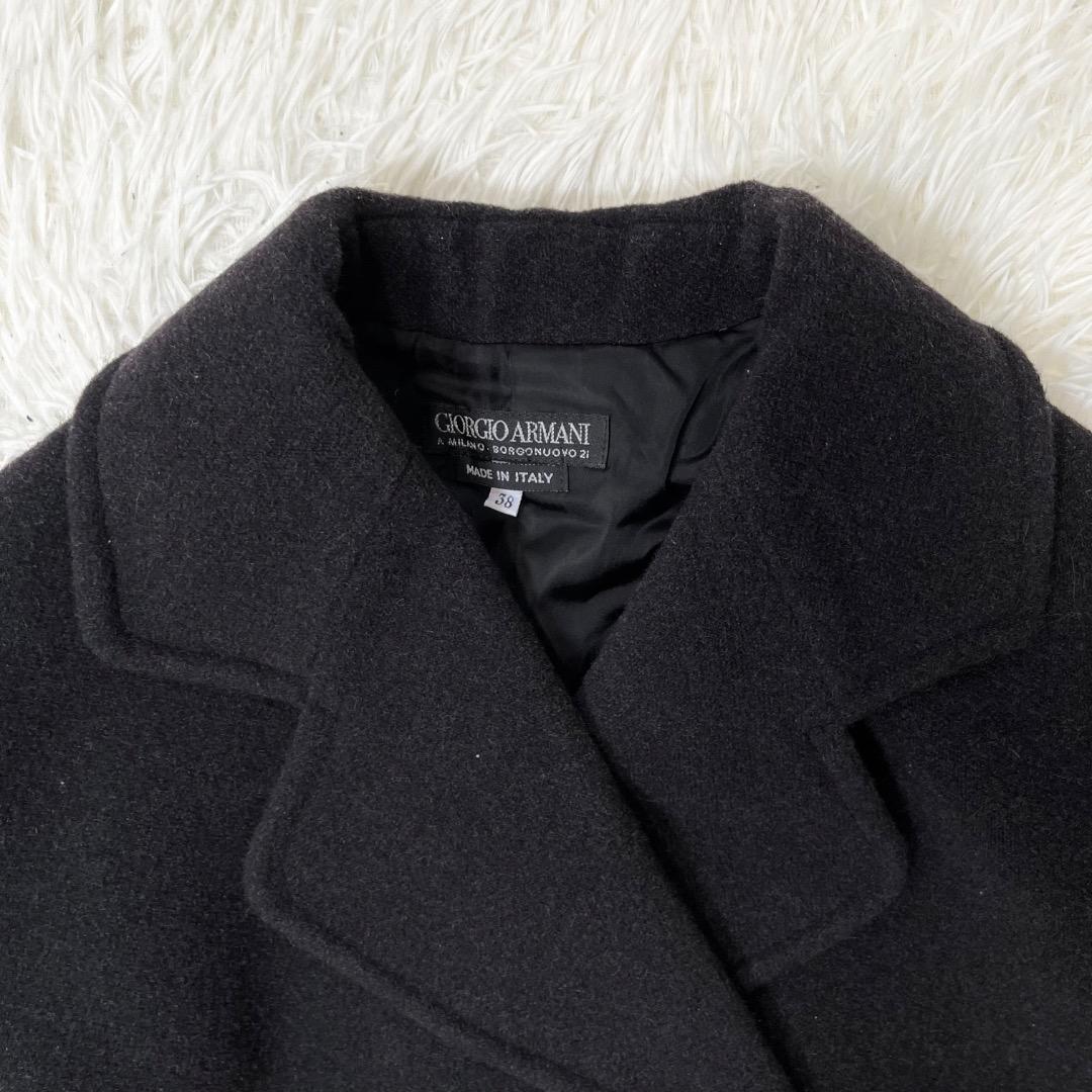 美品✨ ジョルジオアルマーニ ロングチェスターコート レディース 黒 M 38