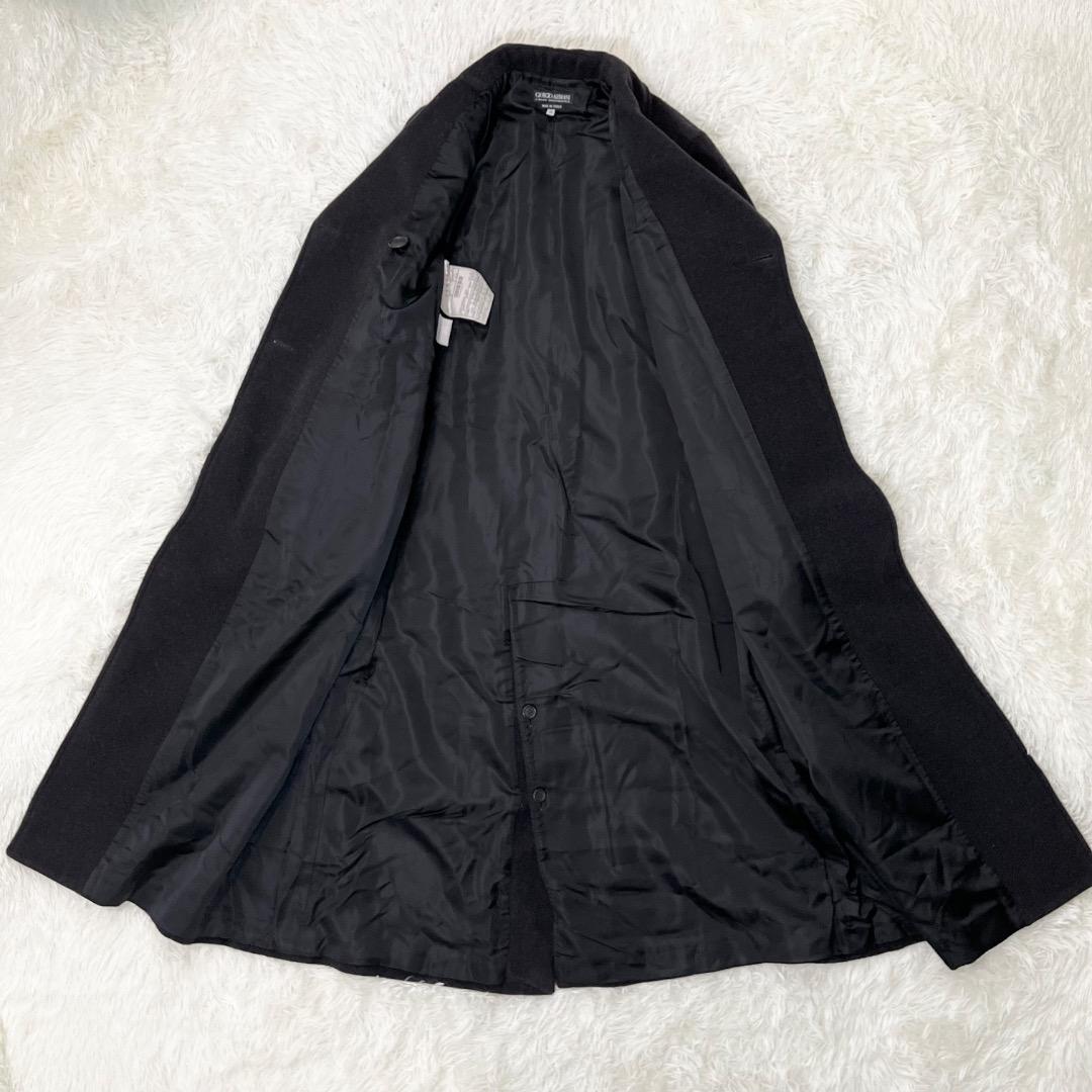 美品✨ ジョルジオアルマーニ ロングチェスターコート レディース 黒 M 38