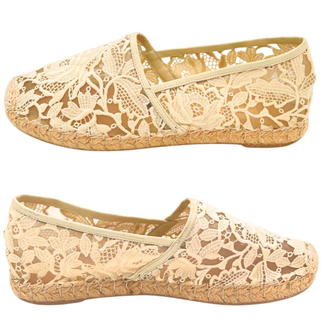 ヴァレンティノガラヴァーニ レース エスパドリーユ 37 パンプス メッシュ