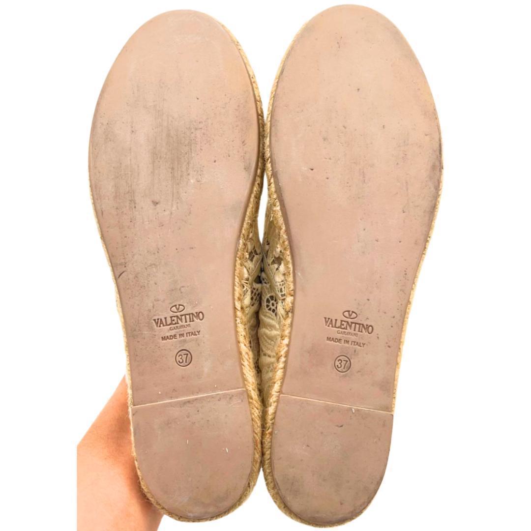 ヴァレンティノガラヴァーニ レース エスパドリーユ 37 パンプス メッシュ