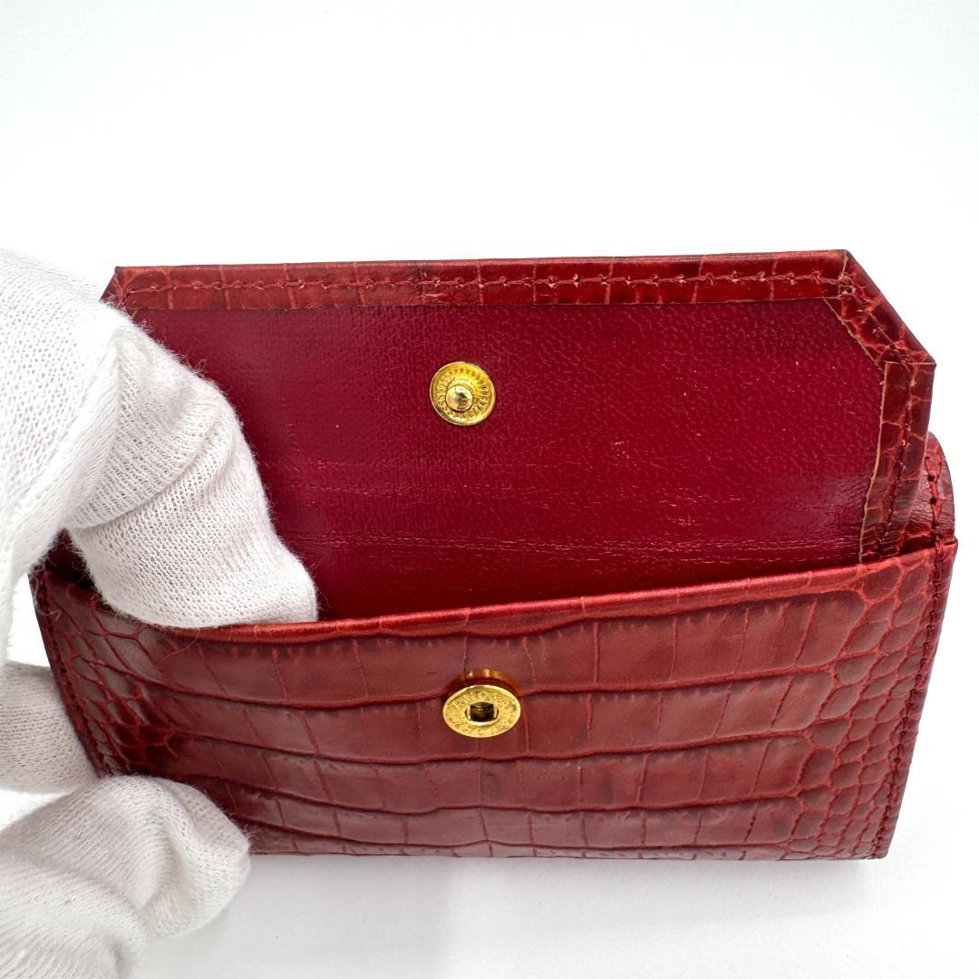 極美品 イヴ・サンローラン YSL キーケース レッド ブランドロゴ入り