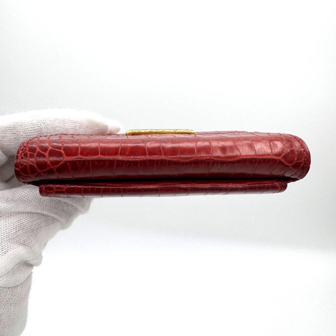 極美品 イヴ・サンローラン YSL キーケース レッド ブランドロゴ入り