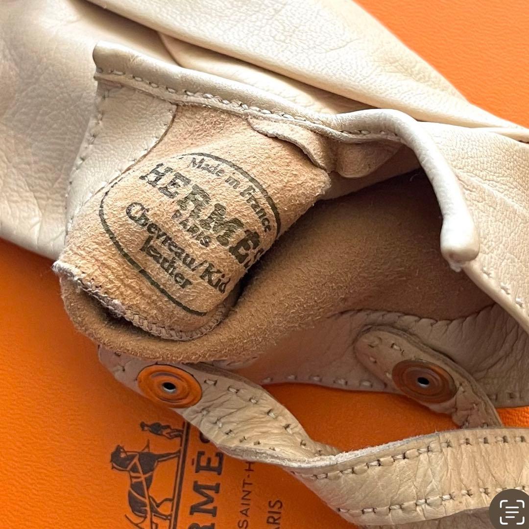 HERMES 手袋　グローブ ラム　レザー 7 1/2 a490