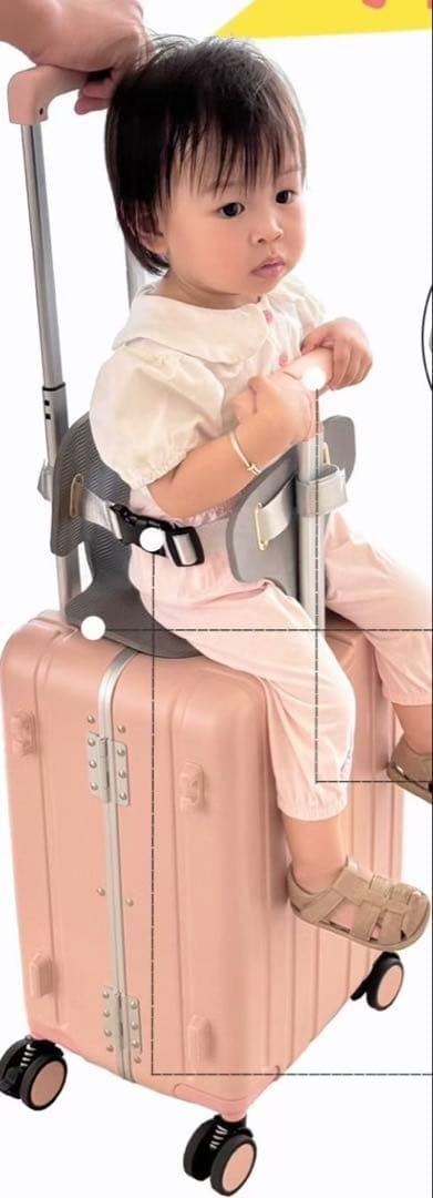 新品未使用 多機能子供乗れるスーツケース　40リットル　ピンク