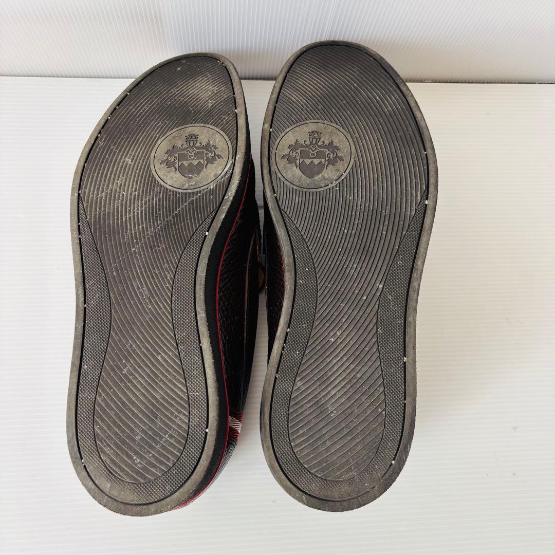 美品 BALLY ローファー ロゴ金具 レザーシューズ シボ革 スイス製