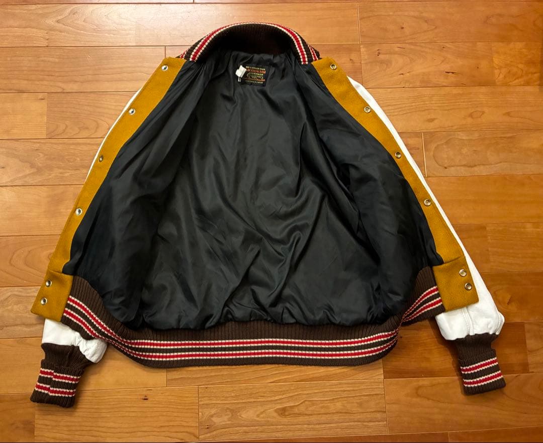 SKOOKUM スクーカム　スタジャン USA製　 マスタード　レザー　L